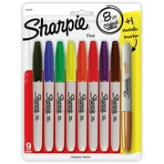 Sharpie Permanent Markers Fine Point Assorted Colors and Metallic Bronze 8 +