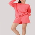 thumbnail image 2 of Ensemble Automne 2 Pcs pour Femmes Chandail en Molleton Col Rond et Shorts, 2 of 6