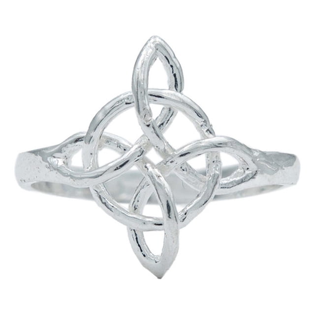 JOYARIS Anillo Nudo De Bruja Celta Artesanal Liso Amuleto Plata 925 Talla 7 AN-0000585