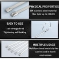 thumbnail image 4 of 100 bridas para cables autoblocantes multiusos de acero inoxidable 304 resistentes y resistentes, adecuadas para maquinaria, vehículos, granjas, tuberías y techos, 4 of 5