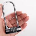 thumbnail image 5 of 5 Digit Combination Padlock, 4.65 Inch Long Shackle Resettable Padlock, Lengthened Gym Lock Waterproof For School, Employee, Gym & Sports Locker, Gat, 5 of 5