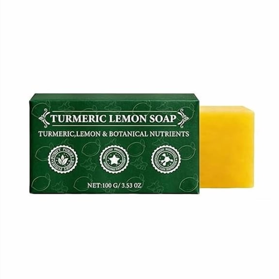 PiGOGI Upgraded Turmeric Lemon Soap Bar, Nourishing and Clarifying for Dark Spots, Face and Body, 100g