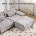 thumbnail image 4 of 118" Modular Cloud Sectional Sofa with Ottoman, Curved Modern Couch with Deep Seat, Compression Fabric Sectional Sofa for Living Room, Light Gray, 4 of 8