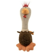 TrustyPup Tough 'N Fun Long Neck Rowdy Rooster Squeaky Chew Guard Dog Toy, Brown Large