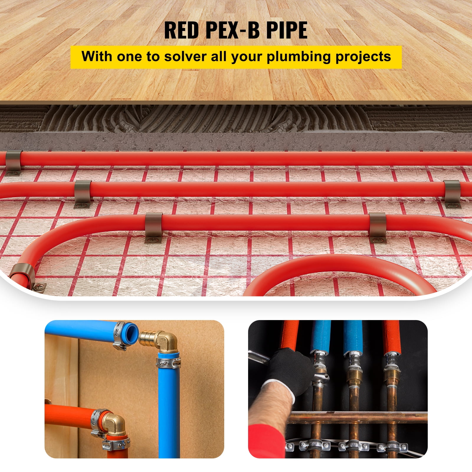 BENTISM PEX Tubing, 1 inch x 500 ft PEX Pipe, Non Oxygen Barrier PEX-B Pipe White, Flexible PEX Water Line for Plumbing, RV Sewer Hose, Radiant Heating