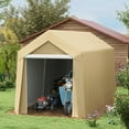 thumbnail image 2 of CoSoTower 7' X 12' Garden Storage Tent, Heavy Duty Outdoor Shed, Waterproof Portable Shed Storage Shelter with Ventilation Window and Large Door for Bike, Motorcycle, Garden Tools, Beige, 2 of 8