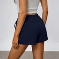 thumbnail image 5 of Aboser Summer Cotton Linen Shorts for Women Casual High Waisted Lounging Shorts 5'' Inseam Boxer Shorts Lightweight Drawstring Beach Shorts with Pockets, 5 of 6
