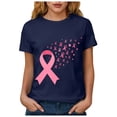 thumbnail image 5 of Women Breast Cancer Print T Shirt Short Sleeve Women Short Sleeve Round Neck Tee Womens Basic T Shirts Tops, 5 of 8
