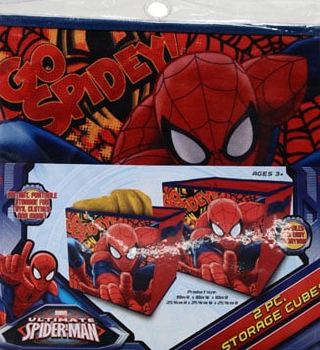 Marvel Spiderman 2-Piece Collapsible Storage Bins, Red - image 2 of 2