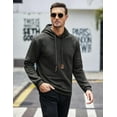 thumbnail image 3 of COOFANDY Men's Stylish Hoodies Sweatshirt Long Sleeve Hip Hop Pullover Drawstring Solid Plaid Jacquard Tops, 3 of 15