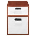 thumbnail image 2 of Niche Cubo Storage Organizer Open Bookshelf Set- 1 Full Cube/1 Half Cube with Foldable Storage Bins- Cherry/White, 2 of 8