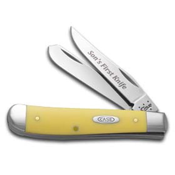 Case XX Knives Son's First Yellow Delrin Mini Trapper Stainless Pocket Knife CA-S/Y