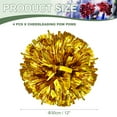 thumbnail image 2 of Uxcell Metallic Cheerleading Pom Poms Cheer Pompoms with Handle Rings Fit for Team Spirit Sports Dance Cheering Gold, 2 of 6