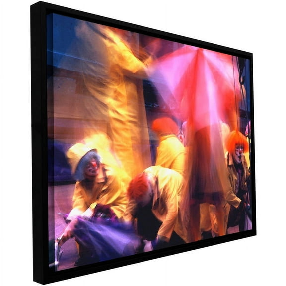 ArtWall Dean Uhlinger "Clowns In Fire Drill" Floater Framed Gallery-Wrapped Canvas