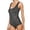 Black, variant on Women's One-Piece Swimsuits Tummy Control Bathing Suits for Women Scale Print Swimsuit Summer V Neck High Cut Bathing Monokini