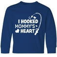 thumbnail image 3 of Inktastic I Hooked Mommy's Heart with Fishing Rod Long Sleeve Youth T-Shirt, 3 of 5