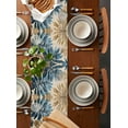 thumbnail image 2 of Blue Brown Palm Leaf Table Runner 72 Inches, Retro Summer Botanical Bed Runner Dresser Scarves Tabletop for Indoor Outdoor Parties/Ceremony/Banquet, 14" x 72", 2 of 8