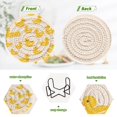 thumbnail image 4 of Haosy Set of 6 Drink Woven Coaster with Holder Heat Resistant Non-Slip Bar Coasters 4 Inches Yellow Duck Toy, 4 of 7