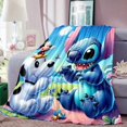thumbnail image 1 of Cartoon Cute Stich Blanket, 3D Printing Lilo & Strong Soft and Comfortable Children's Nap Sleeping Blanket, Bedding, 1 of 5