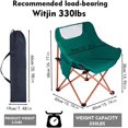thumbnail image 3 of Portable Camping Chair, Breathable Cushion Construction Side Pockets Aluminum Frame Camp Chair with Carry Bag Compact and Lightweight Folding Chair for Backpacking and Camping, 3 of 15