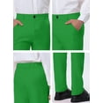 thumbnail image 6 of INSPIRE CHIC Men's Formal Flat Front Straight Fit Solid Prom Dress Pants 30 Dark Green, 6 of 6
