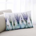 thumbnail image 2 of Spring Lavender Floral Throw Pillow Cover 12 x 20 Inch Decorative Pillow Cover Botanical Watercolor Flower Vase Lumbar Pillowcase Seasonal Rectangle Cushion Case for Couch Sofa Bed Living Room, 2 of 7
