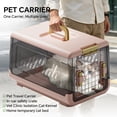 thumbnail image 4 of Pet Cat Carrier, Kennel Crate Airline Kitty Travel Cage Plastic Lightweight and Safe to Carry for Puppy Bunny Cats, Pink, 50*32*31.5cm, 4 of 6