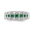 thumbnail image 4 of Real 14kt White Gold Diamond and Emerald Fancy Ring Size: 7; for Adults and Teens; for Women and Men, 4 of 5