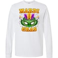 thumbnail image 3 of Inktastic Mardi Gras with Green Masquerade Mask Long Sleeve T-Shirt, 3 of 5