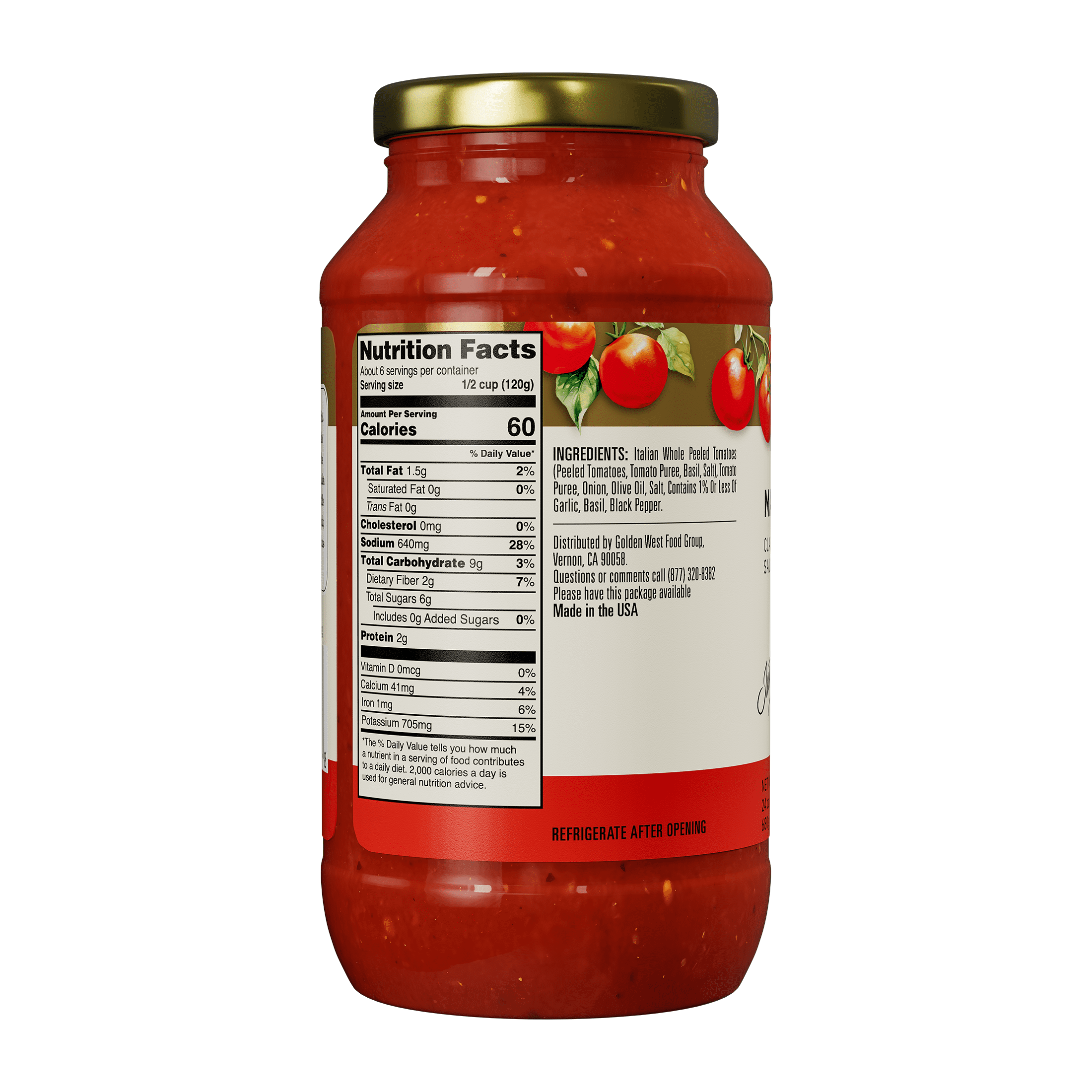 The Pasta Queen Marinara Sauce, 24 oz Jar