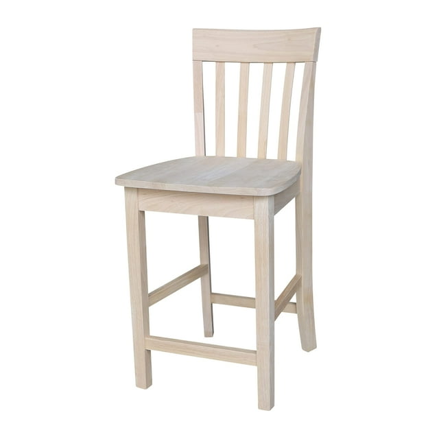International Concepts Slat Back Stool, 24-Inch SH, Unfinished