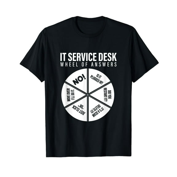 IT Service Desk Wheel of Answers IT geek computer repair T-Shirt