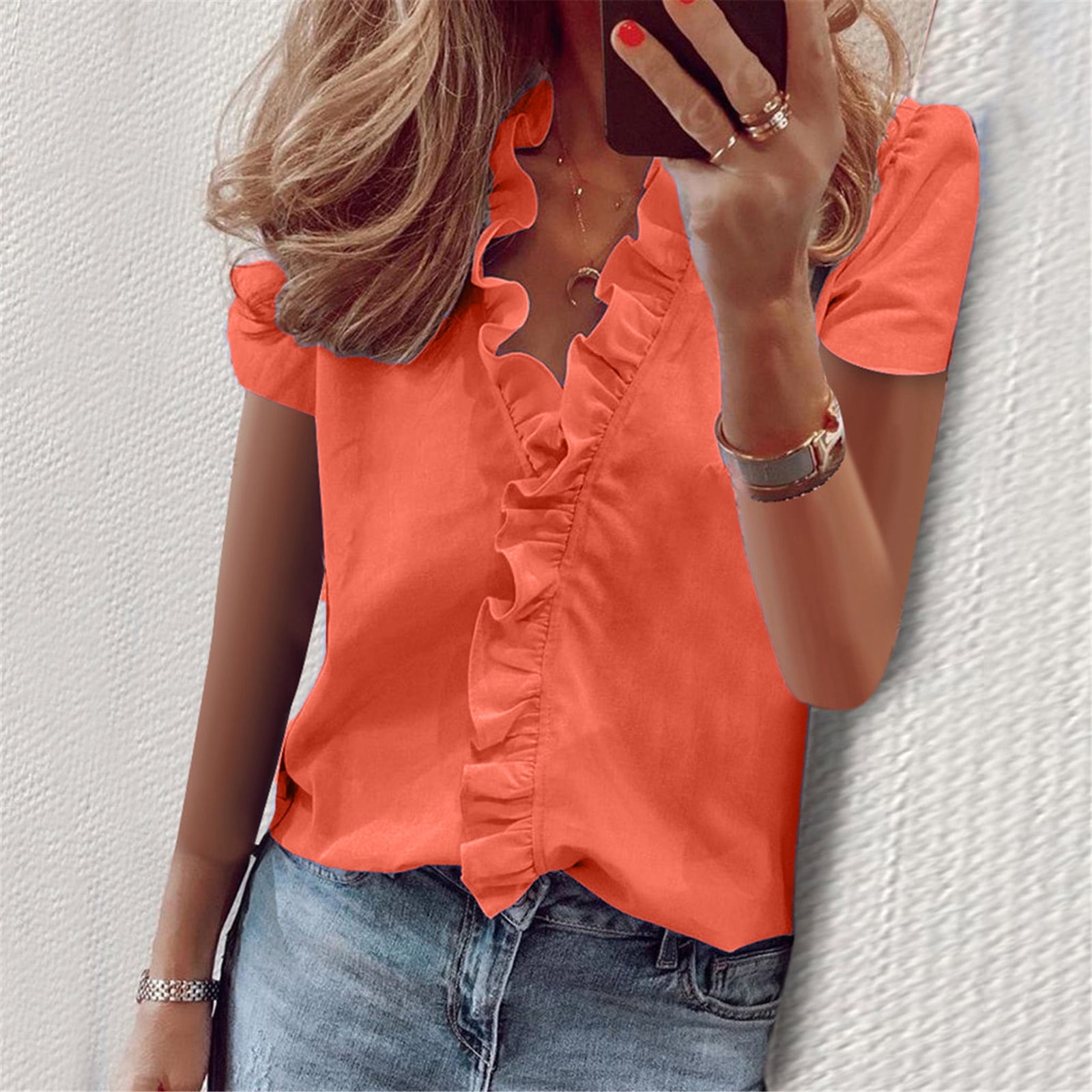 orange dressy top