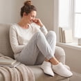 thumbnail image 6 of Ecetana Bootie Slippers for Women Furry Warm Slippers Sock Shoes Cozy Hook-Loop House Slippers, 6 of 7