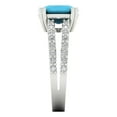 thumbnail image 3 of 3.96ct cushion cut turquoise 14k white gold Bridal Wedding Engagement Promise Anniversary Ring for Women size 6, 3 of 7