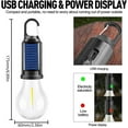 thumbnail image 2 of 2 Pcs Solar Rechargeable Hooked LED Camping Light, Solar Tent Lights USB Rechargeable, 2 of 7