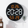 thumbnail image 2 of Reloj de Pared Digital de Temperatura y Humedad de 10 Pulgadas con Control Remoto Alarma Fecha Semana Pan, 2 of 8