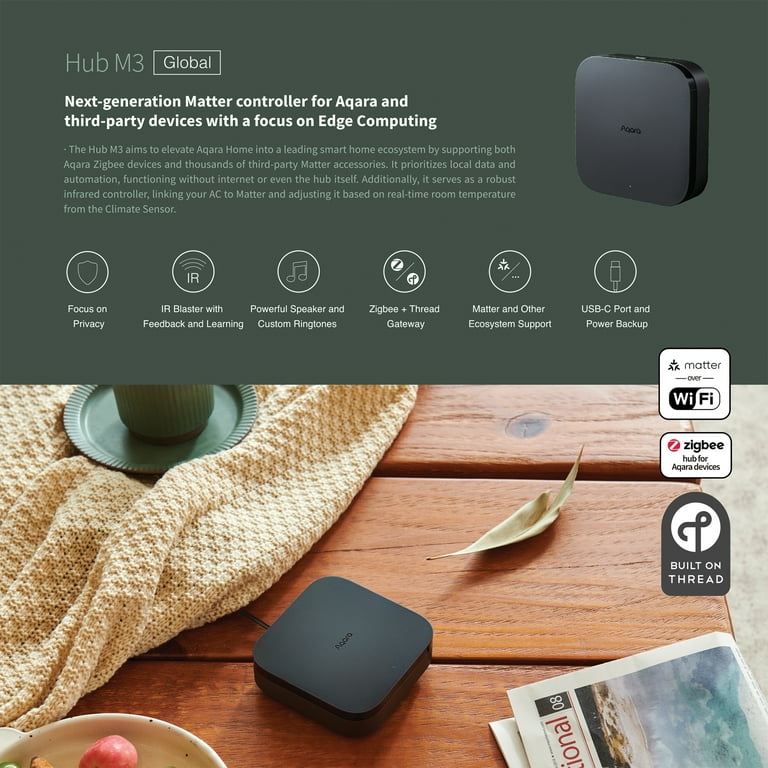 Aqara Hub M3 Multi-Protocol and Matter Bridge Smart Home Hub with