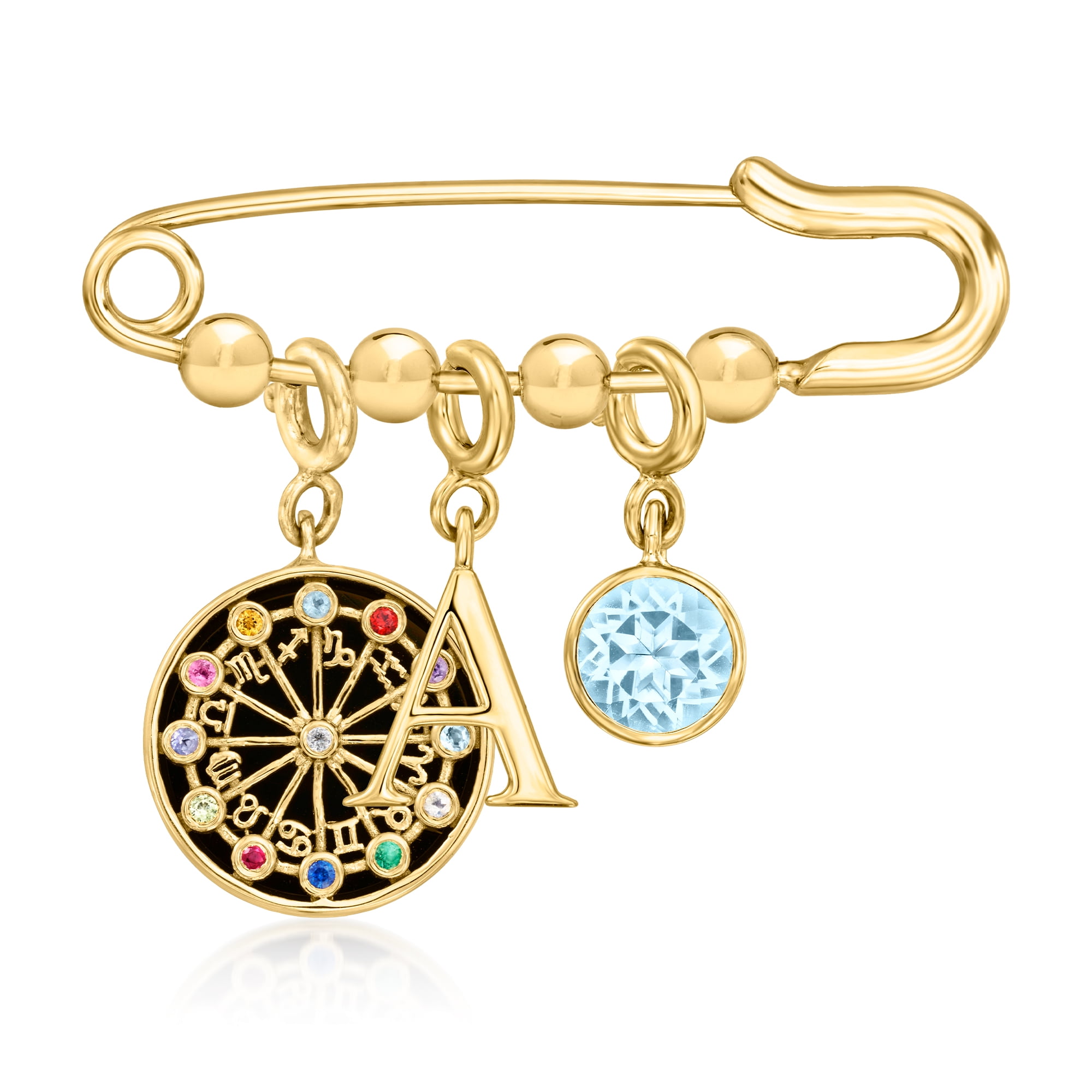 Ross-Simons 18kt Gold Over Sterling Charm-Compatible Safety Pin, Women's, Adult