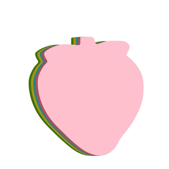 Strawberry-Shaped Sticky Notes,100 Sheets Strawberry Self-Stick Note Pad, Colorful Adhesive Memo Pads for Home Classroom Kitchen Office Supplies