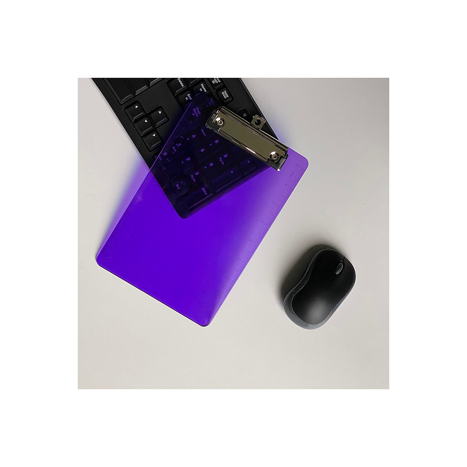 JAM Paper Plastic Clipboard Memo Size Purple 12/Pack (331CPMPUA)