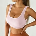 thumbnail image 6 of Ovbmpzd Everyday Sports Bras for Women High Impact Pink Ribbed Removable Cups Cami Bras Yoga Quick-Dry Running Active Bras,S, 6 of 6