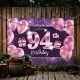 thumbnail image 5 of Pakboom Happy 94Th Birthday Banner Telón De Fondo - 94 Suministros De Decoración Para Fiesta De Cumpleaños Para Mujeres - Rosa Púrpura Dorado 4 X 6 Pies, 5 of 5