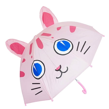 3D Pop-Up Blue Eye Cat Pink Cute Umbrella
