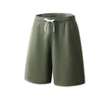 thumbnail image 3 of WIZUTIZ Men's Casual Shorts Solid Color Mesh Elastic Waist Drawstring Pocket Sports Bottoms Polyester Breathable Relaxed Fit for Summer Outdoor Daily Leisure Mens Fashion, 3 of 4