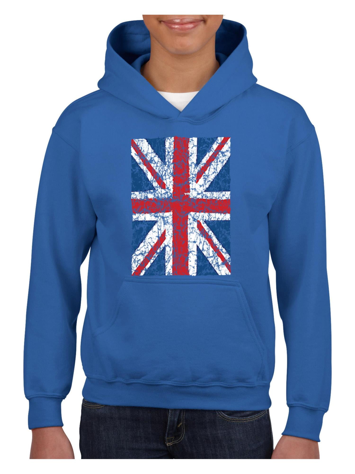 IWPF Youth Union Jack British Flag Hoodie For Girls and Boys