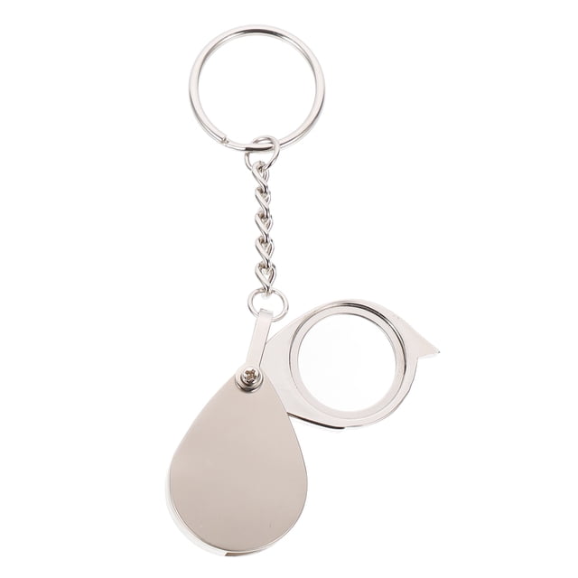 Mini llavero portátil creativo 15x bolsillo plegable lupa lupa llavero