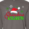 thumbnail image 4 of Inktastic Grandma Claus with Christmas Santa Hat and Snowflakes Long Sleeve T-Shirt, 4 of 5