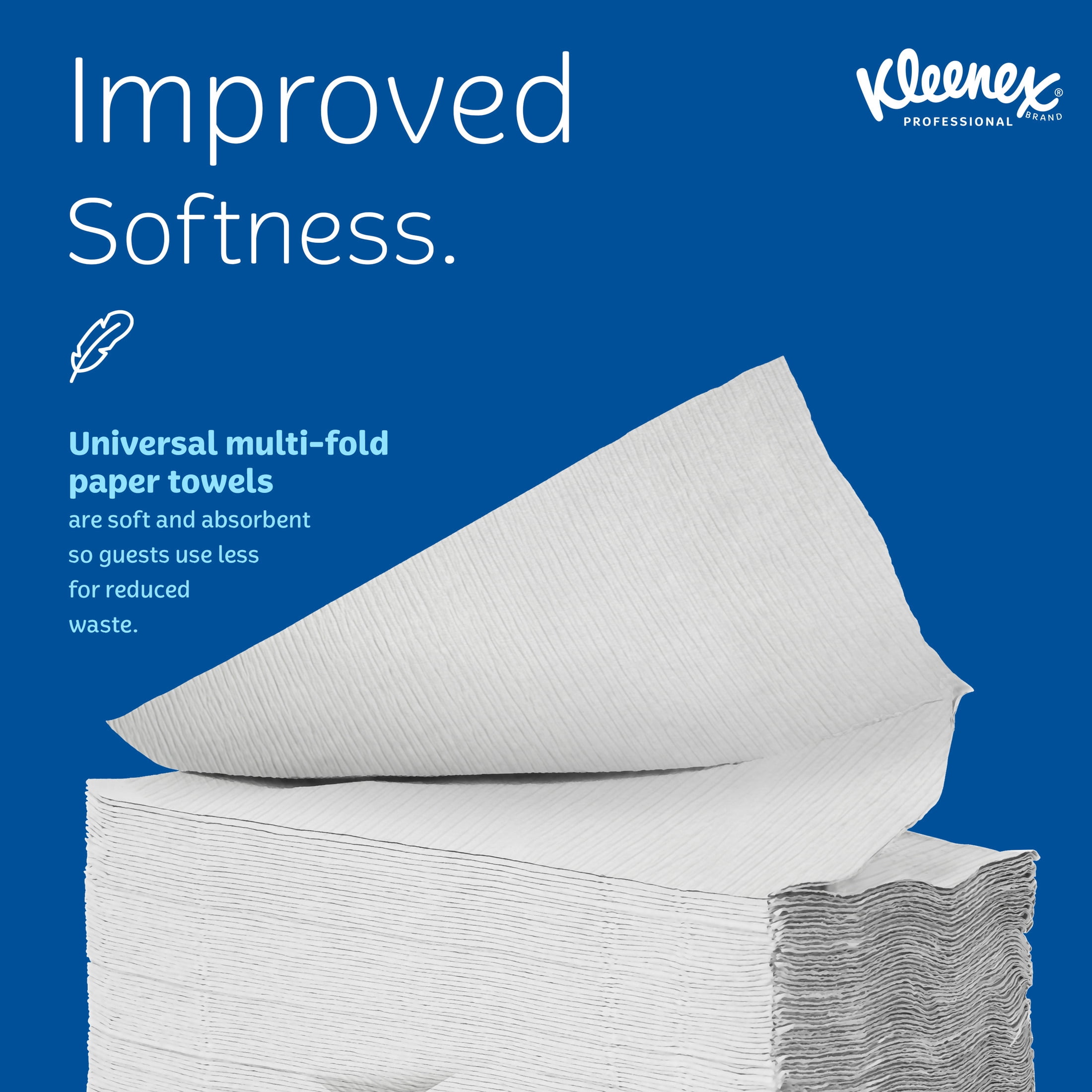 Kleenex Professional Universal Multifold Paper Towels, Bulk (01890), Absorbency Pockets, 9.2" x 9.4" Towel, White (150 Sheets/Pack, 16 Packs/Case, 2,400 Sheet Total)