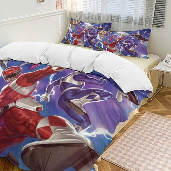 Power Rangers 3-Piece Bedding Comforter Set Bed Cover Set Soft Warm Bedding for Bedroom, Home, Hotel 86"x70"